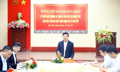  Phó Chủ tịch UBND tỉnh Đào Quang Khải làm việc với Đảng ủy xã Tam Tiến